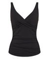 Sea Level Eco Essentials Cross Front Singlet Top - Black Swim