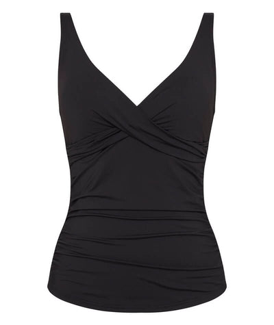 Sea Level Eco Essentials Cross Front Singlet Top - Black Swim