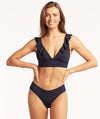 Sea Level Eco Essentials Frill Bikini Top - Night Sky Swim