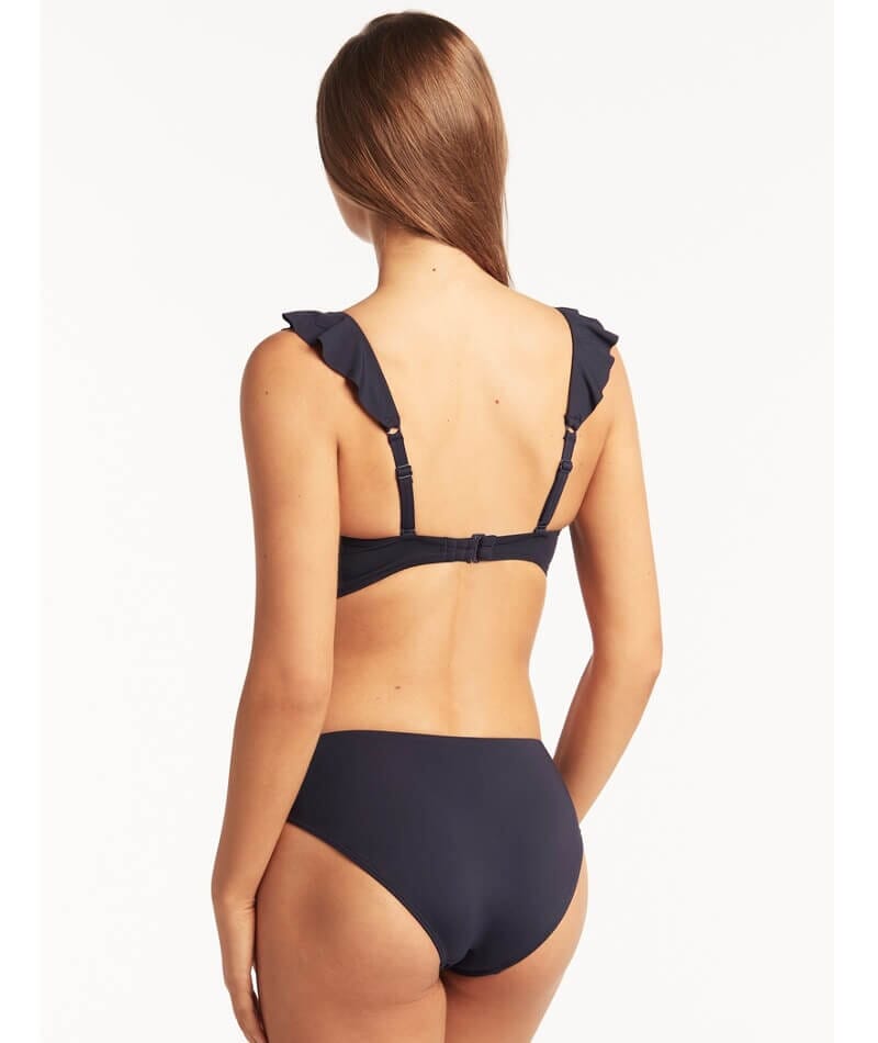 Sea Level Eco Essentials Frill Bikini Top - Night Sky Swim