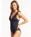 Sea Level Eco Essentials Frill One Piece Swimsuit - Night Sky Swim