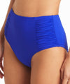 Sea Level Eco Essentials Gathered Side High Waist Bikini Brief - Cobalt Swim