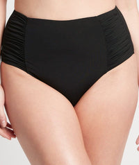 Sea Level Eco Essentials Gathered Side High Waist Brief - Black