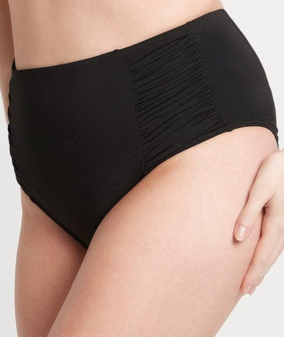 Sea Level Eco Essentials Gathered Side High Waist Brief - Black Swim