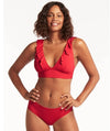 Sea Level Eco Essentials Hipster Bikini Brief - Red Swim