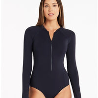 Sea Level Eco Essentials Long Sleeve A-DD Cup One Piece Swimsuit - Night Sky