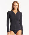 Sea Level Eco Essentials Long Sleeve Rash Vest - Full Zipper - Night Sky Swim