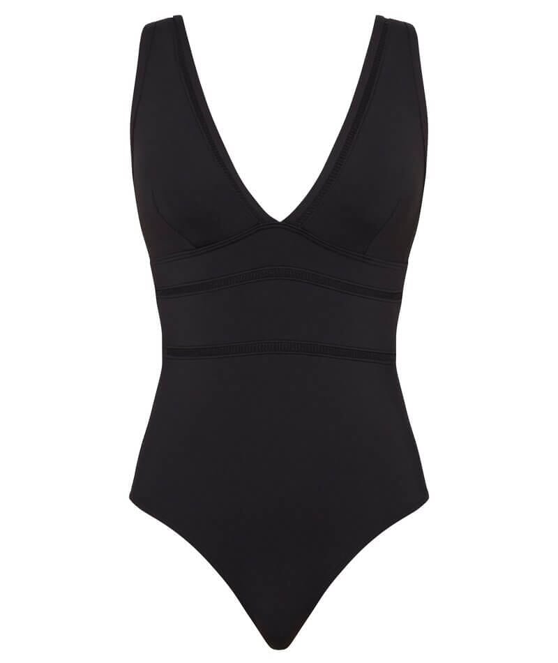 Sea Level Eco Essentials Spliced B-DD Cup One Piece Swimsuit - Black Swim