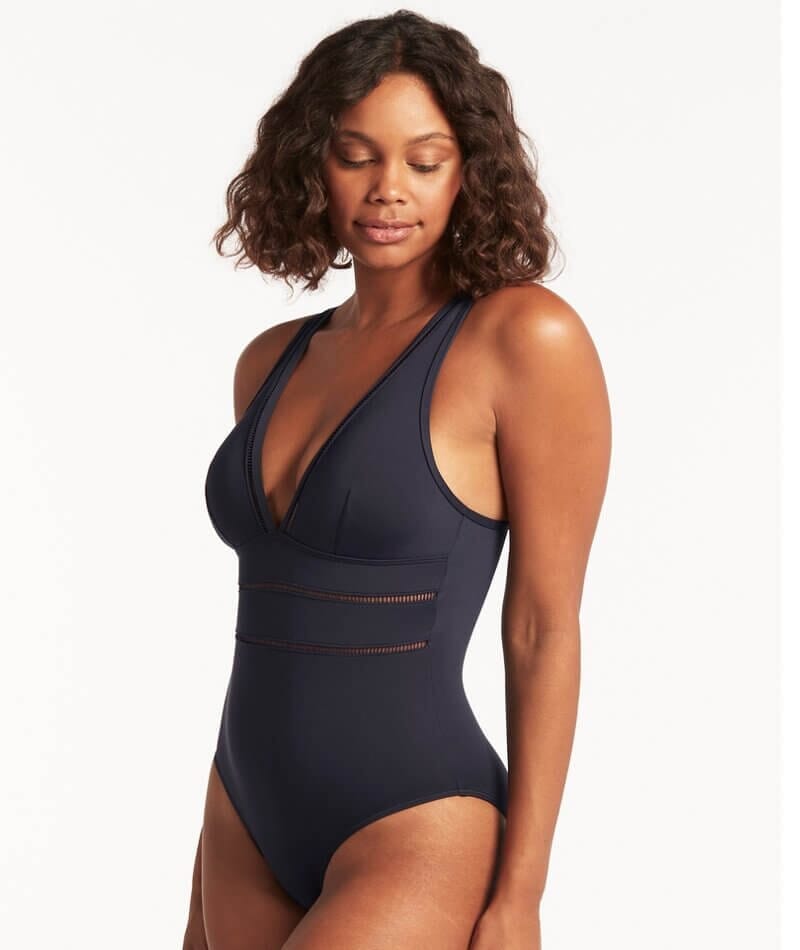 Sea Level Eco Essentials Spliced One Piece Swimsuit - Night Sky Swim