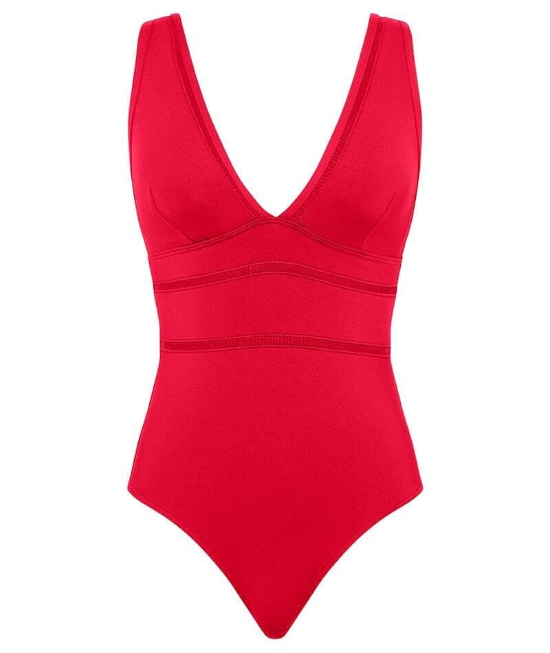 Sea Level Eco Essentials Spliced One Piece Swimsuit - Red Swim