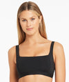 Sea Level Eco Essentials Square Neck Bikini Top - Black Swim