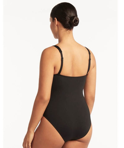 Sea Level Eco Essentials Square Neck One Piece Swimsuit - Black Swim