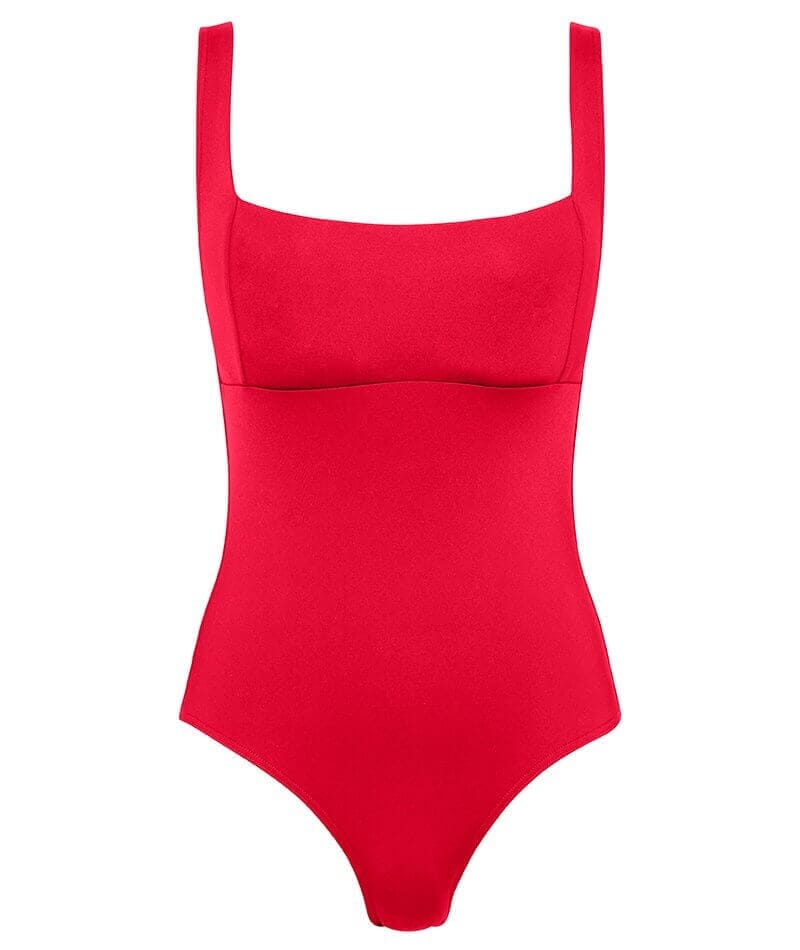 Sea Level Eco Essentials Square Neck One Piece Swimsuit - Red Swim