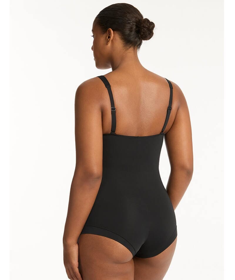 Sea Level Eco Essentials Twist Front A-DD Cup Boyleg One Piece Swimsuit - Black Swim