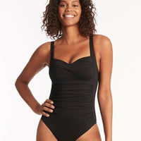 Sea Level Eco Essentials Twist Front A-DD cup One Piece Swimsuit - Black