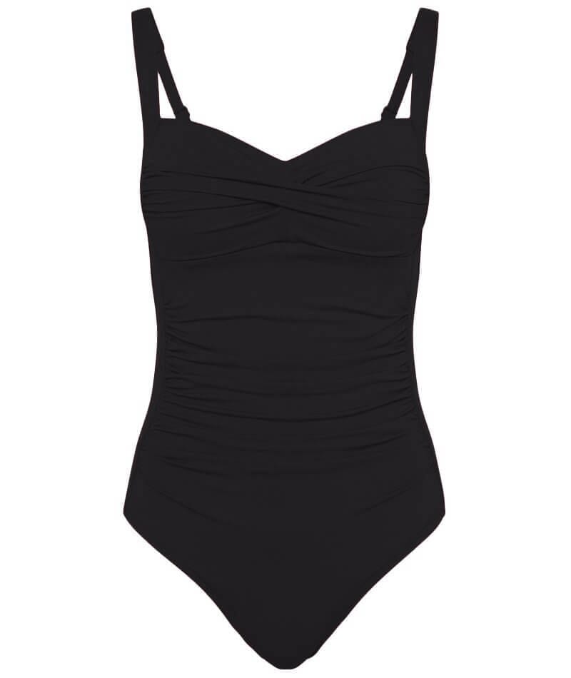 Sea Level Eco Essentials Twist Front A-DD Cup One Piece Swimsuit - Black Swim