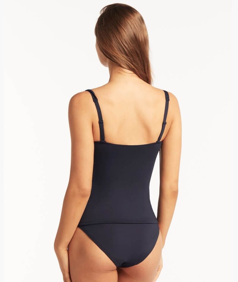 Sea Level Eco Essentials Twist Front B-DD Cup Singlet Top - Night Sky Swim 