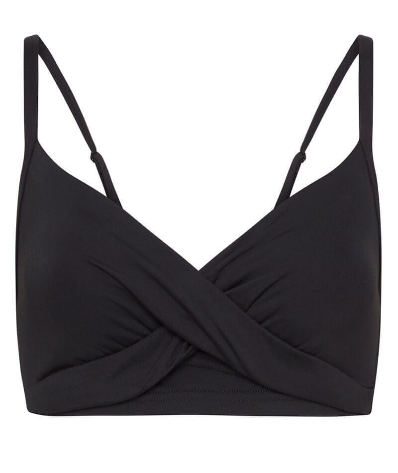 Sea Level Eco Essentials Twist Front DD-E Cup Bikini Top - Black Swim