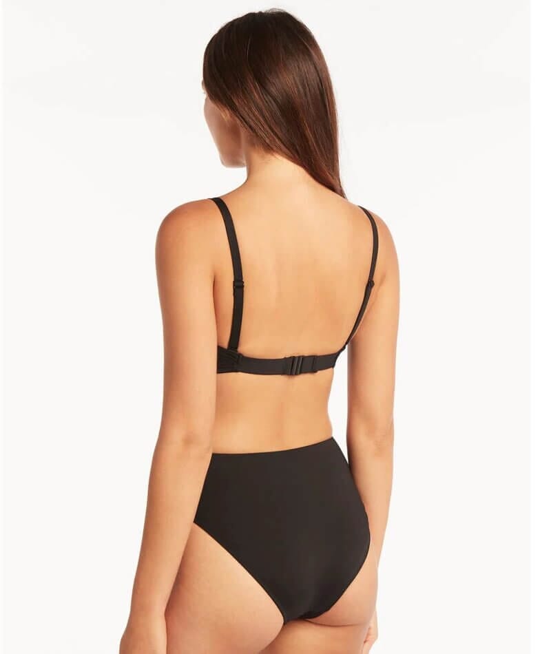 Sea Level Eco Essentials Twist Front DD-E Cup Bikini Top - Black Swim