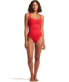 Sea Level Eco Essentials Twist Front A-DD Cup One Piece Swimsuit - Red Swim