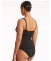 Sea Level Eco Essentials Twist Front Singlet Top - Black Swim