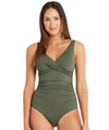 Sea Level Essentials Cross Front B-DD Cup One Piece Swimsuit - Khaki Swim