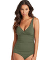 Sea Level Essentials Cross Front B-DD Cup Singlet Top - Khaki Swim