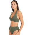 Sea Level Essentials D-DD Cup Halter Bikini Top - Khaki Swim