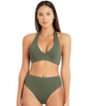 Sea Level Essentials D-DD Cup Halter Bikini Top - Khaki Swim