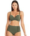 Sea Level Essentials Gathered Side High Waist Brief - Khaki Swim