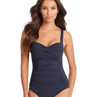 Sea Level Essentials Twist Front A-DD Cup One Piece Swimsuit - Night Sky
