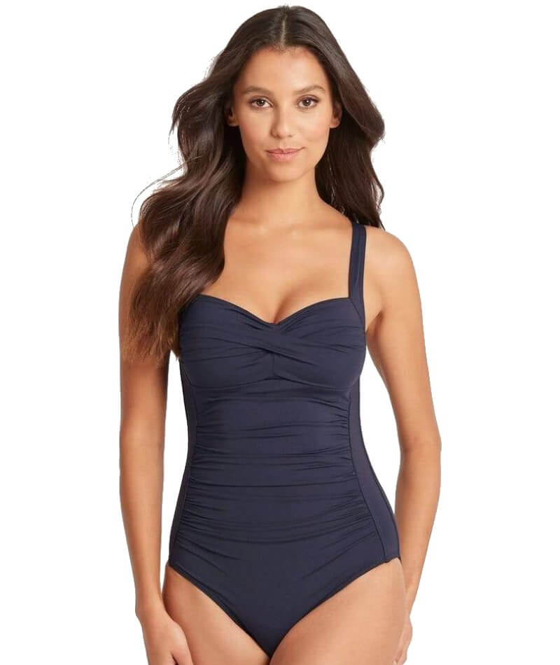 Sea Level Essentials Twist Front B-DD Cup One Piece Swimsuit - Night Sky Swim