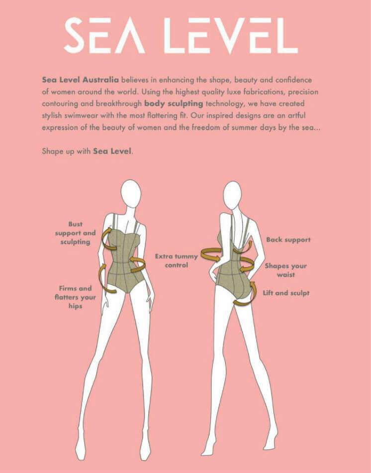 Sea Level Essentials Short Sleeve B-DD Cup One Piece Swimsuit - Khaki Swim