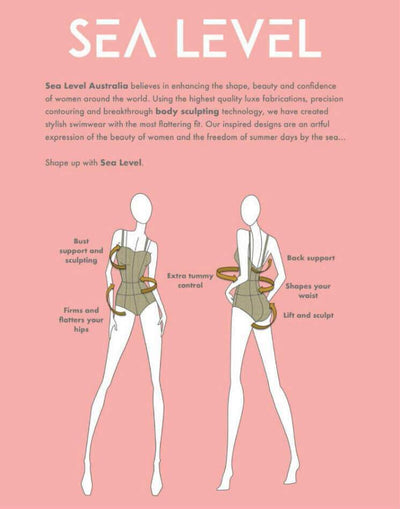 Sea Level Essentials Spliced B-DD Cup One Piece Swimsuit - Khaki Swim