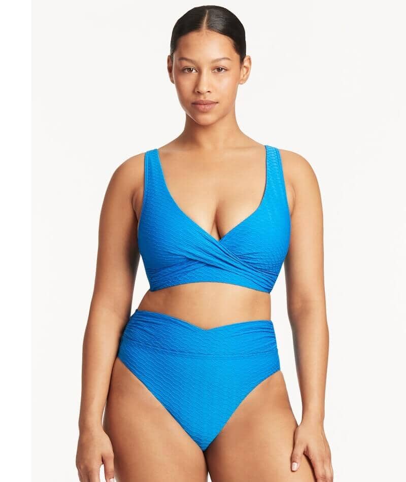 Sea Level Honeycomb Wrap High Waisted Brief - Capri Swim