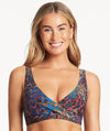 Sea Level Hunter Cross Front Multifit Bikini Top - Blue Swim