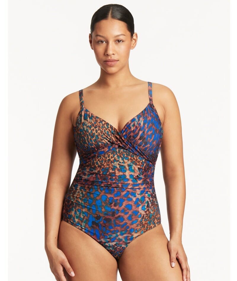 Sea Level Hunter Twist Front DD-E Cup One Piece Swimsuit - Blue Swim