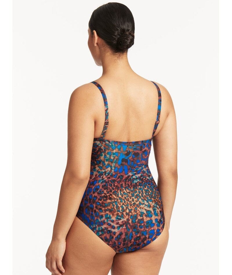 Sea Level Hunter Twist Front DD-E Cup One Piece Swimsuit - Blue Swim