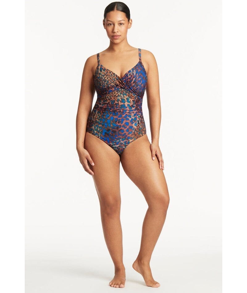 Sea Level Hunter Twist Front DD-E Cup One Piece Swimsuit - Blue Swim