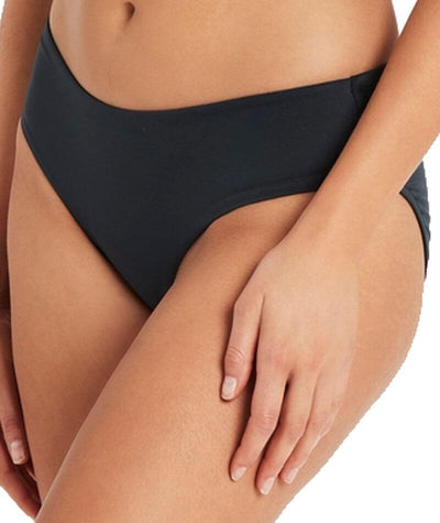 Sea Level Lola Shimmer Mid Bikini Brief - Charcoal Swim