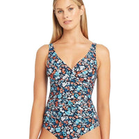 Sea Level Marguerite Cross Front B-DD Cup One Piece Swimsuit - Night Sky