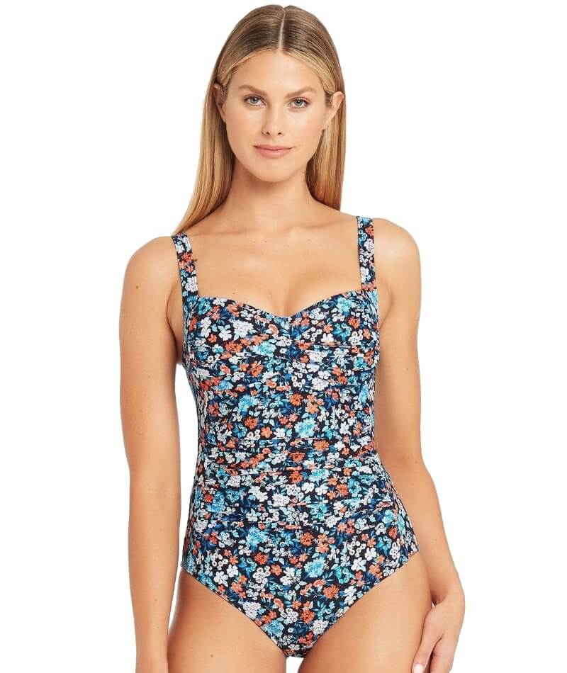 Sea Level Marguerite Twist Front B-DD Cup One Piece Swimsuit - Night Sky