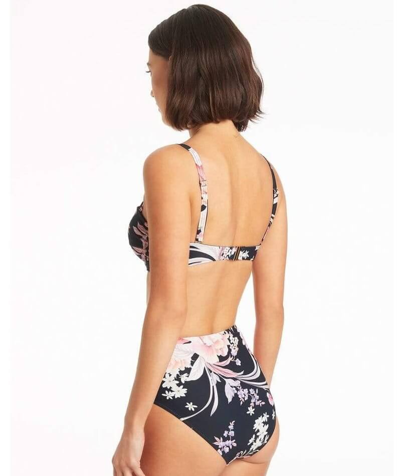 Sea Level Martini Twist Front Bandeau Bikini Top - Black Swim