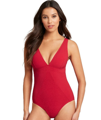 Sea Level Messina Panel Line B-DD Cup One Piece Swimsuit - Red Swim