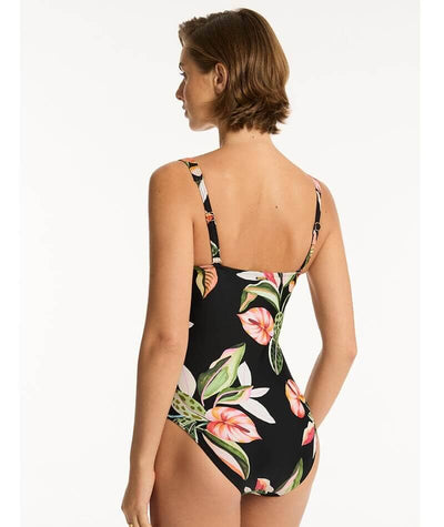 Sea Level Sundown Twist Front A-DD Cup One Piece Swimsuit - Black Swim