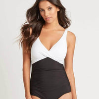 Sea Level Valentina Cross Front B-DD Cup One Piece Swimsuit - Black