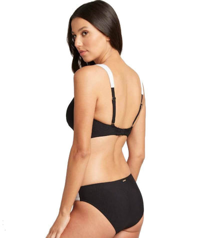 Sea Level Valentina Long Line Tri Bikini Top - Black Swim