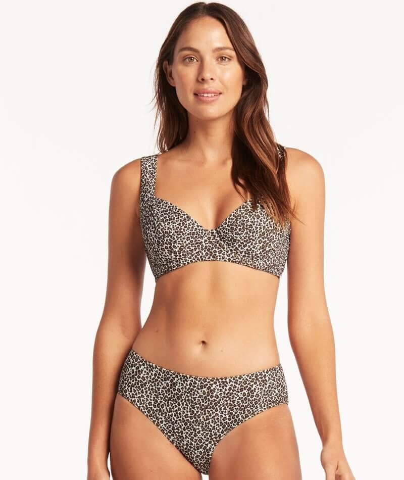 Sea Level Wild Cat Mid Bikini Brief - Espresso Swim