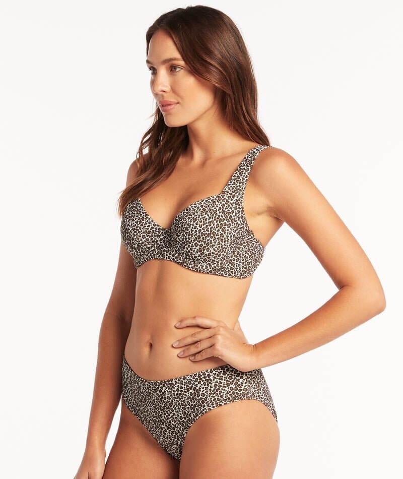 Sea Level Wild Cat Mid Bikini Brief - Espresso Swim