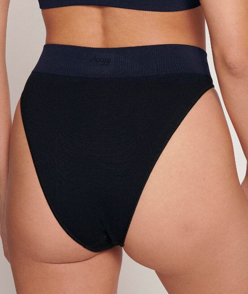 Sloggi Ever Infused Aloe High Leg Brief - Black Knickers
